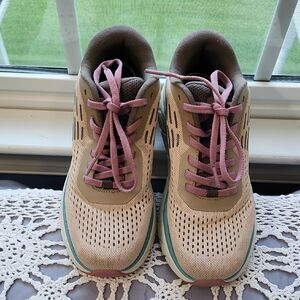 Stylish Beige and Pink Sneakers